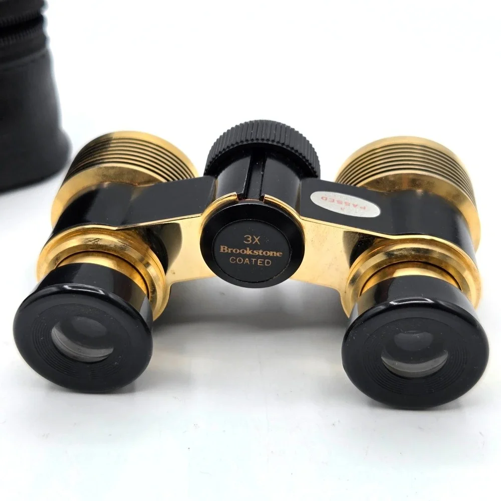 Brookstone 3x Coated Compact Galilean Opera Glasses Binoculars with Case